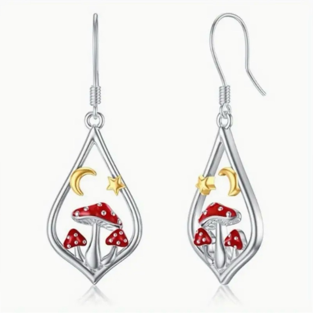 Star Moon & Mushroom Bohemian Earrings New